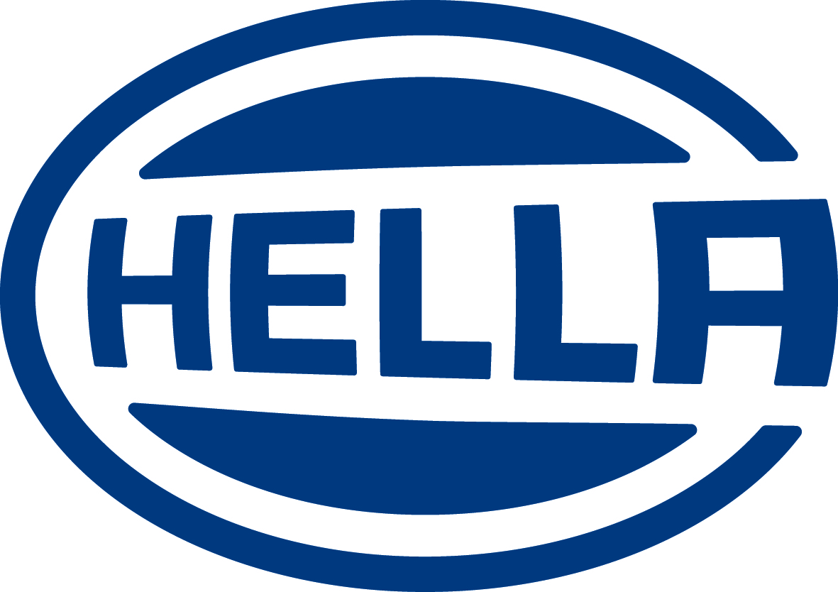 Das Hella Logo zeigt den blauen Hella Schriftzug auf einen weißen Hintergrund.
